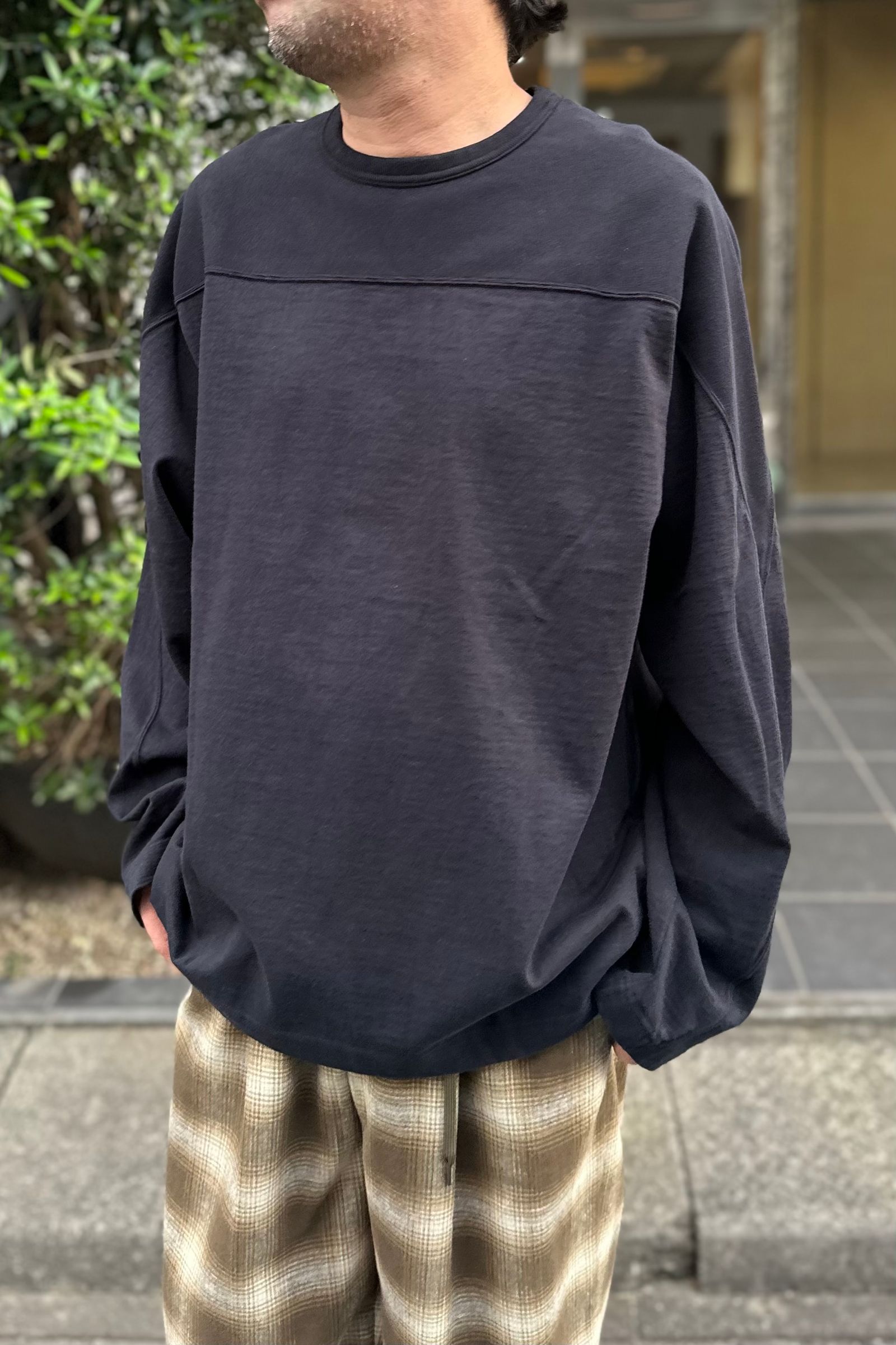 nonnotte - ハイカウントモールスキン sprit raglan over coat -deep