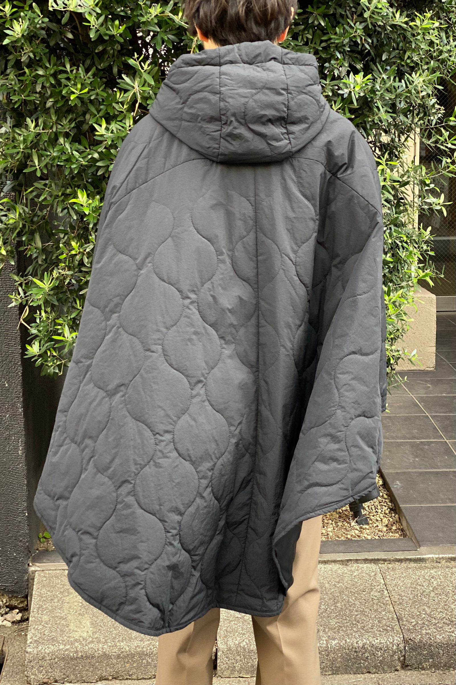 LANTERN - heating poncho -black- 22aw | asterisk