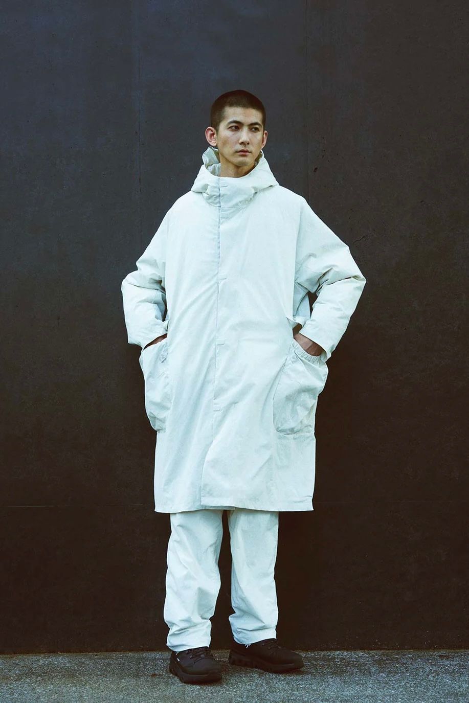 alk phenix - zak coat III /karu-stretch taffeta II -off white- men