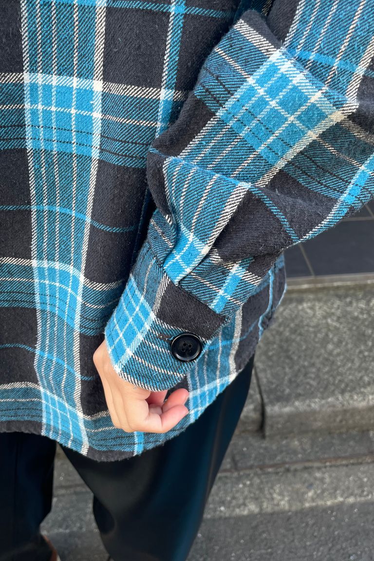 CHECK INSULATED SHIRT NAVY 窪塚着用（インテリム INTERIM スーピマ 