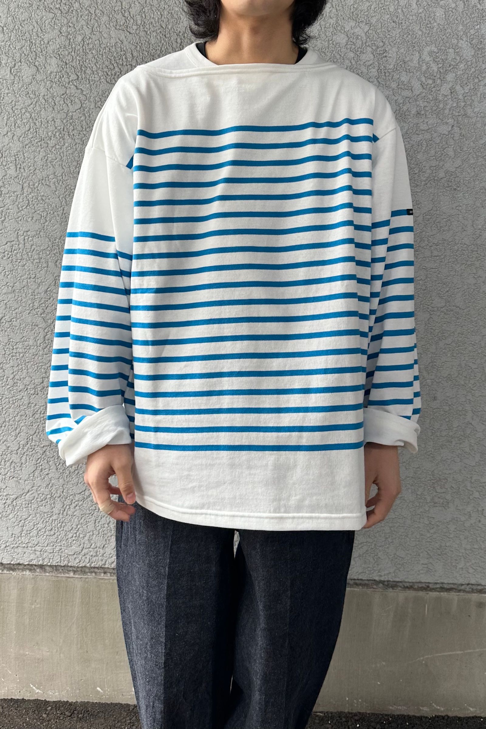 OUTIL - バスクシャツ/tricot aast -OFF/INDIGO BUNTING- 24ss unisex 