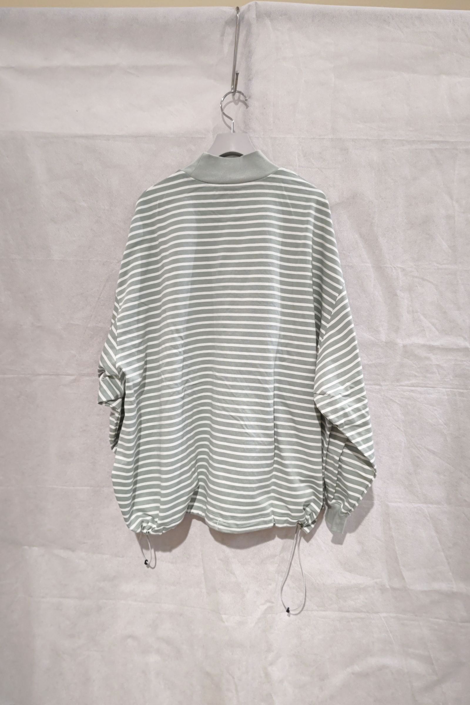 is-ness - balloon mock long sleeve -mint×white- 22aw men | asterisk