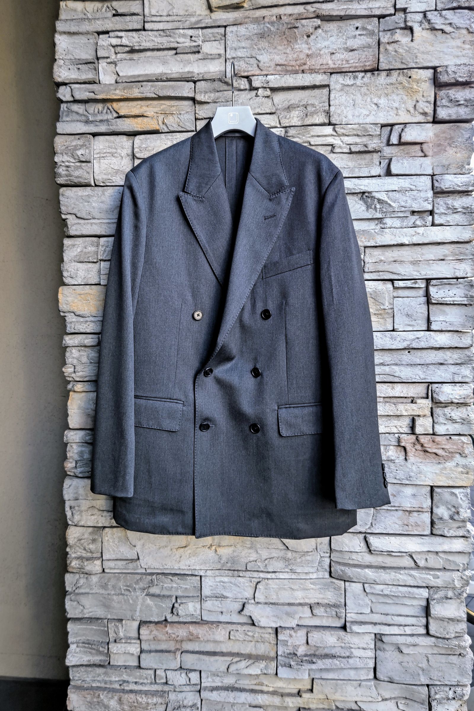 A.PRESSE - Wool Gabardine Double Breasted Jacket -M.GRAY- 2024STYLE1 |  asterisk