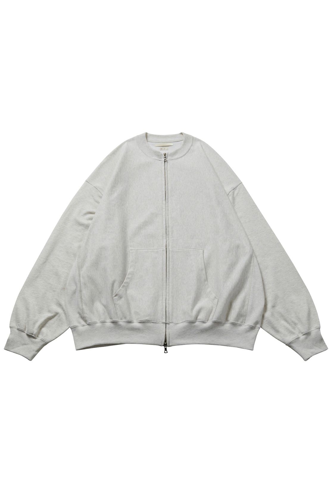 blurhms - light sweat crew-zip-heather oatmeal- 22ss men | asterisk