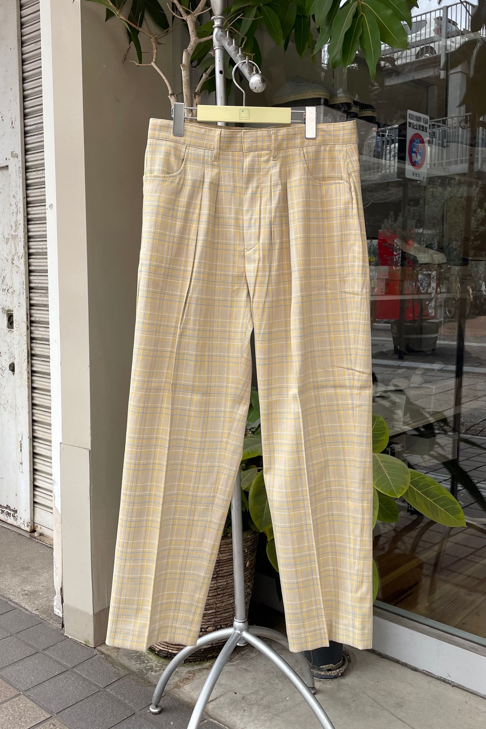 FARAH - 2タックワイドパンツ/スーベニアチェック-yellow- 23ss men ...