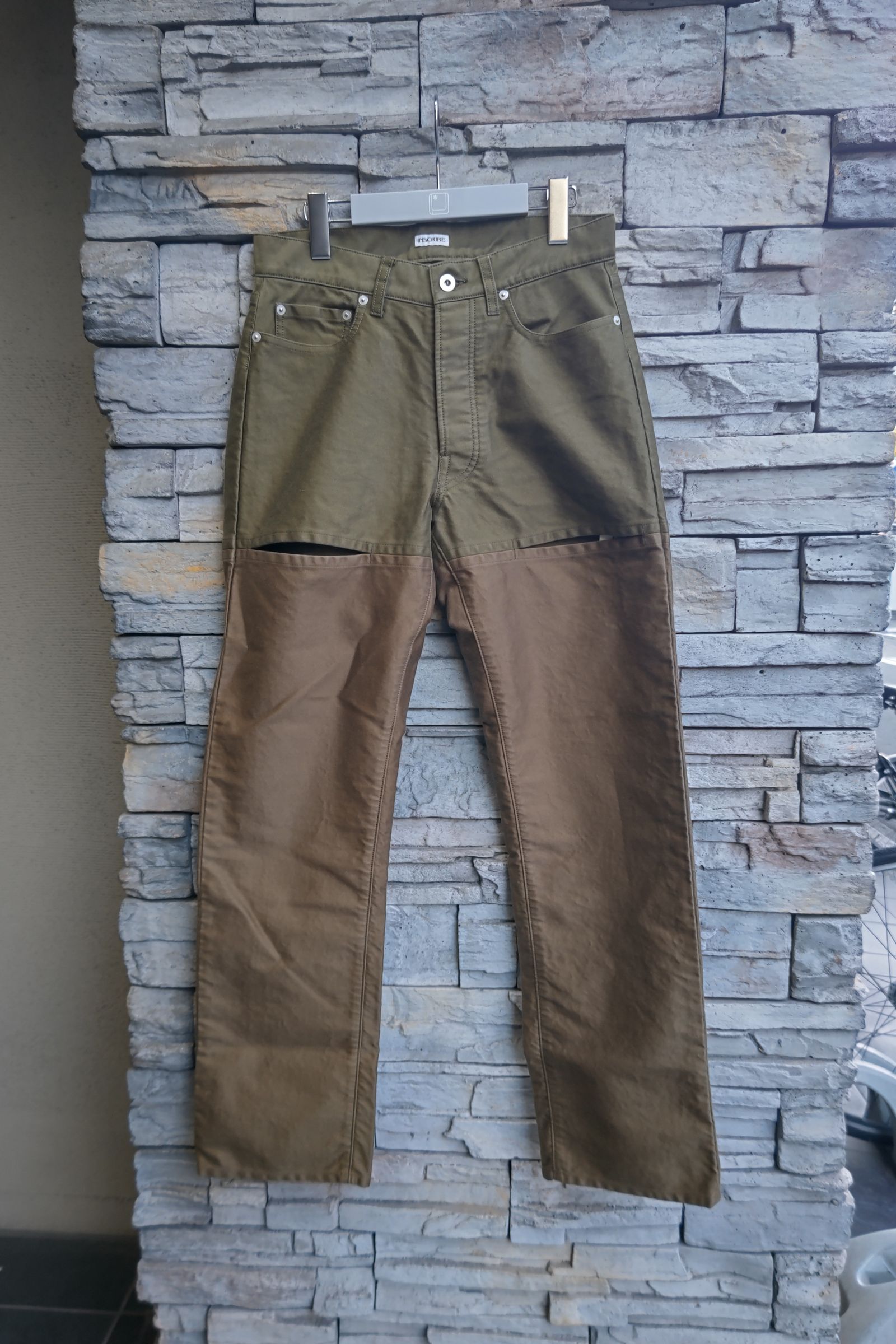 INSCRIRE - back satin slit pants -khaki×brown- 23ss | asterisk