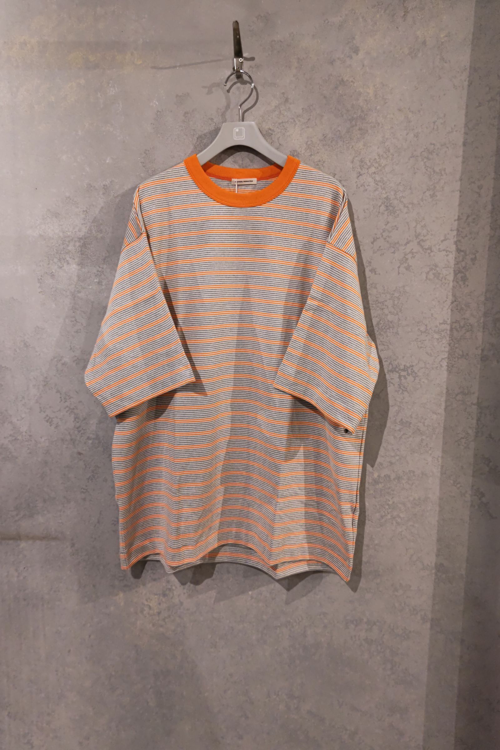 UNIVERSAL PRODUCTS - multi border s/s t-shirt -orange- 23ss | asterisk