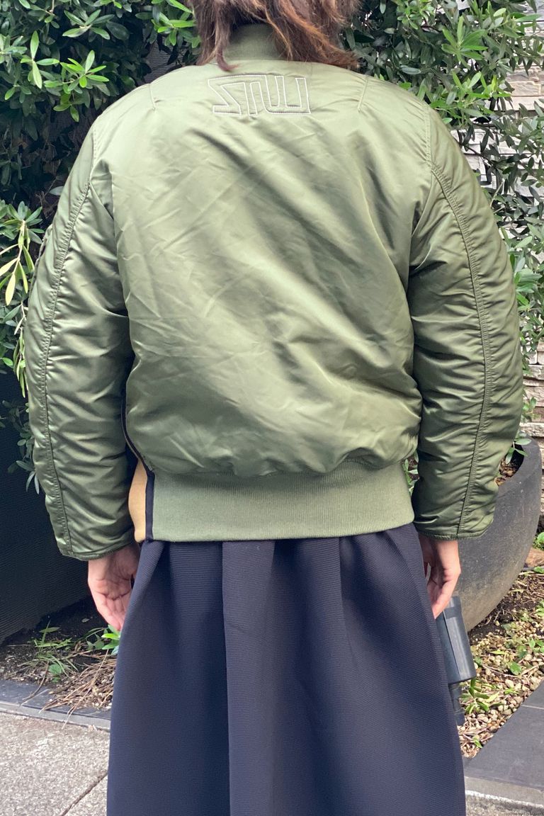 LUTZ HUELLE - ボンバージャケット/cocoon bomber -khaki&camel- 22aw