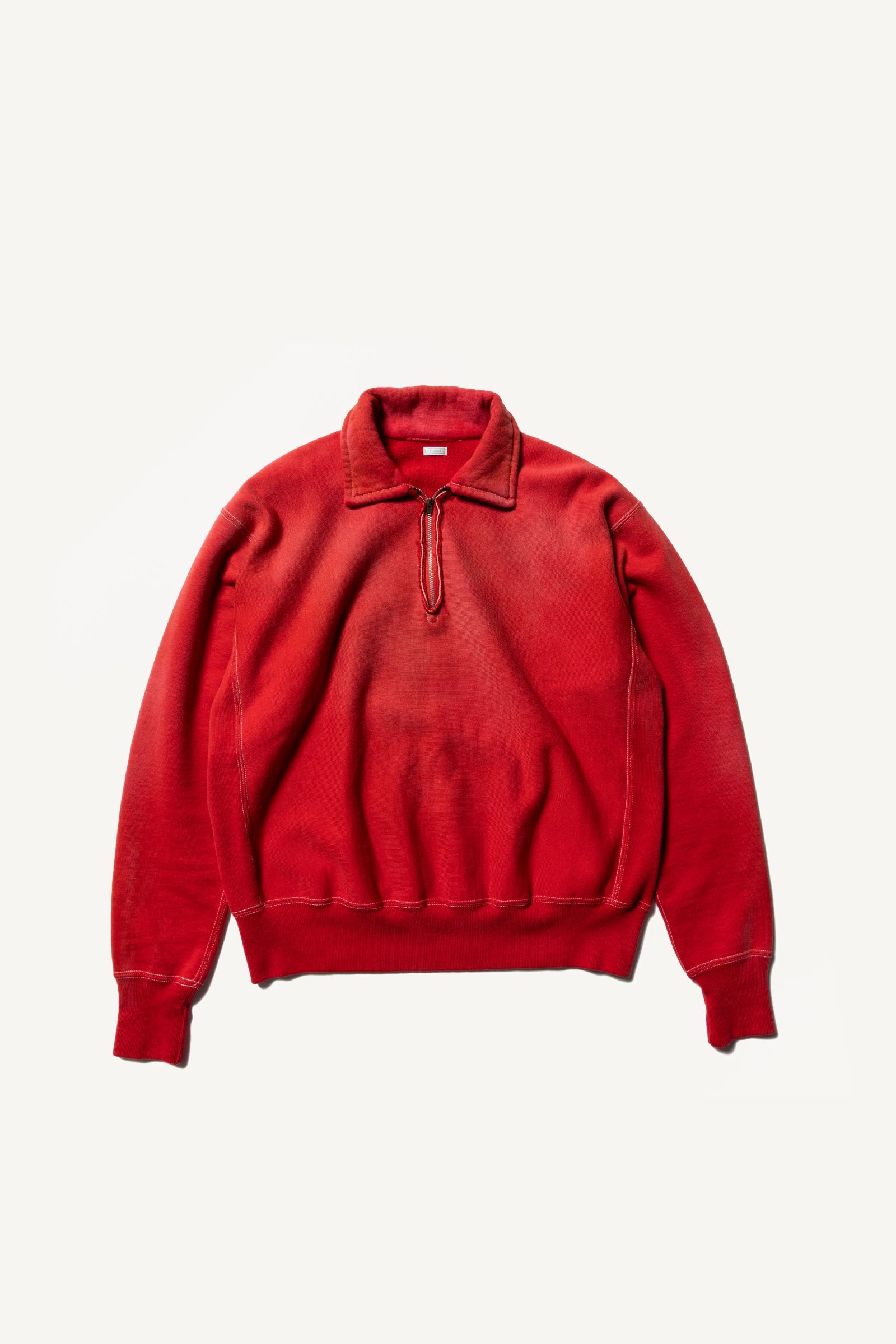 A.PRESSE - vintage half zip sweatshirt -red- 23ss | asterisk