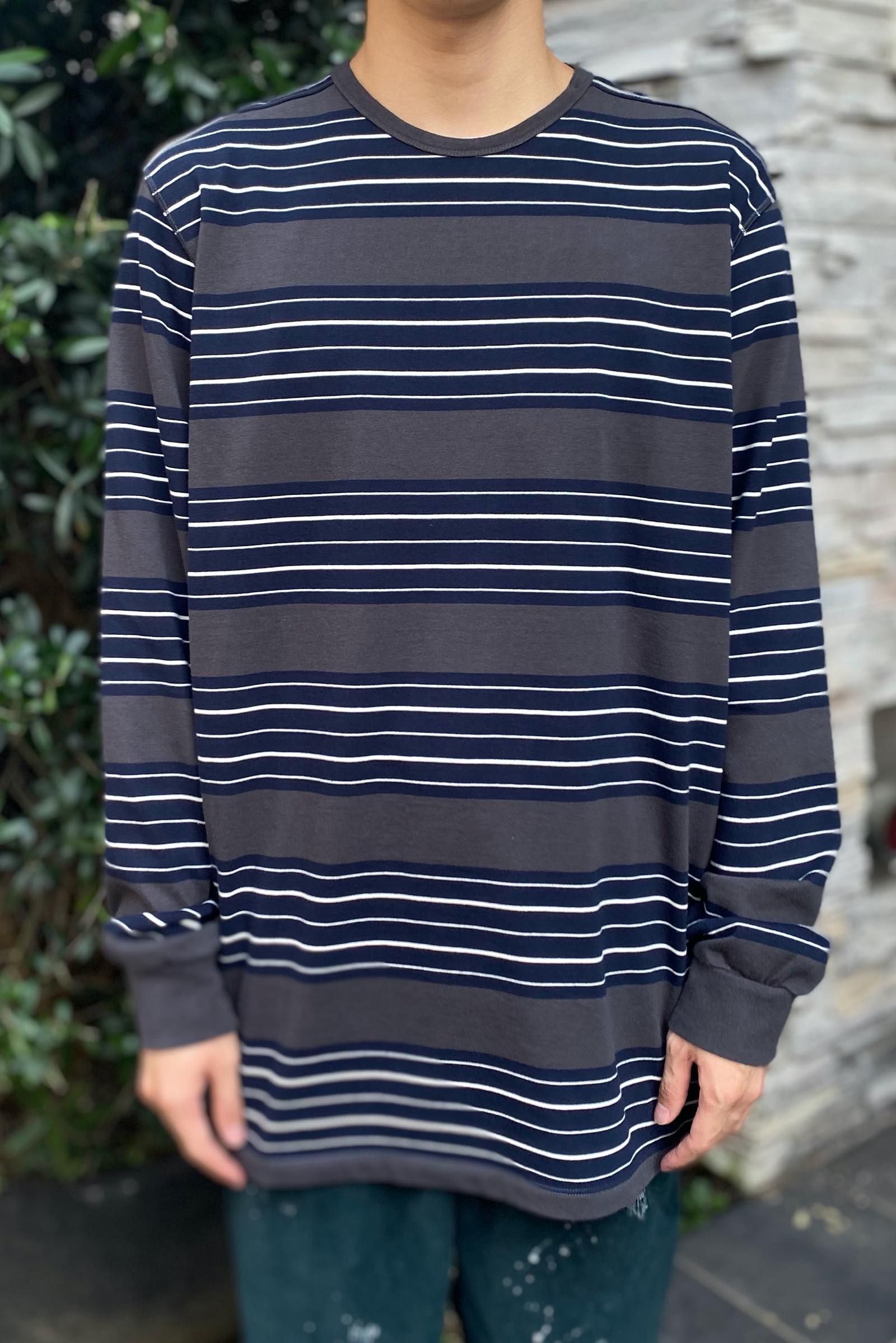 striped longsleeve shirt 21aw - L - ANTHRACITE