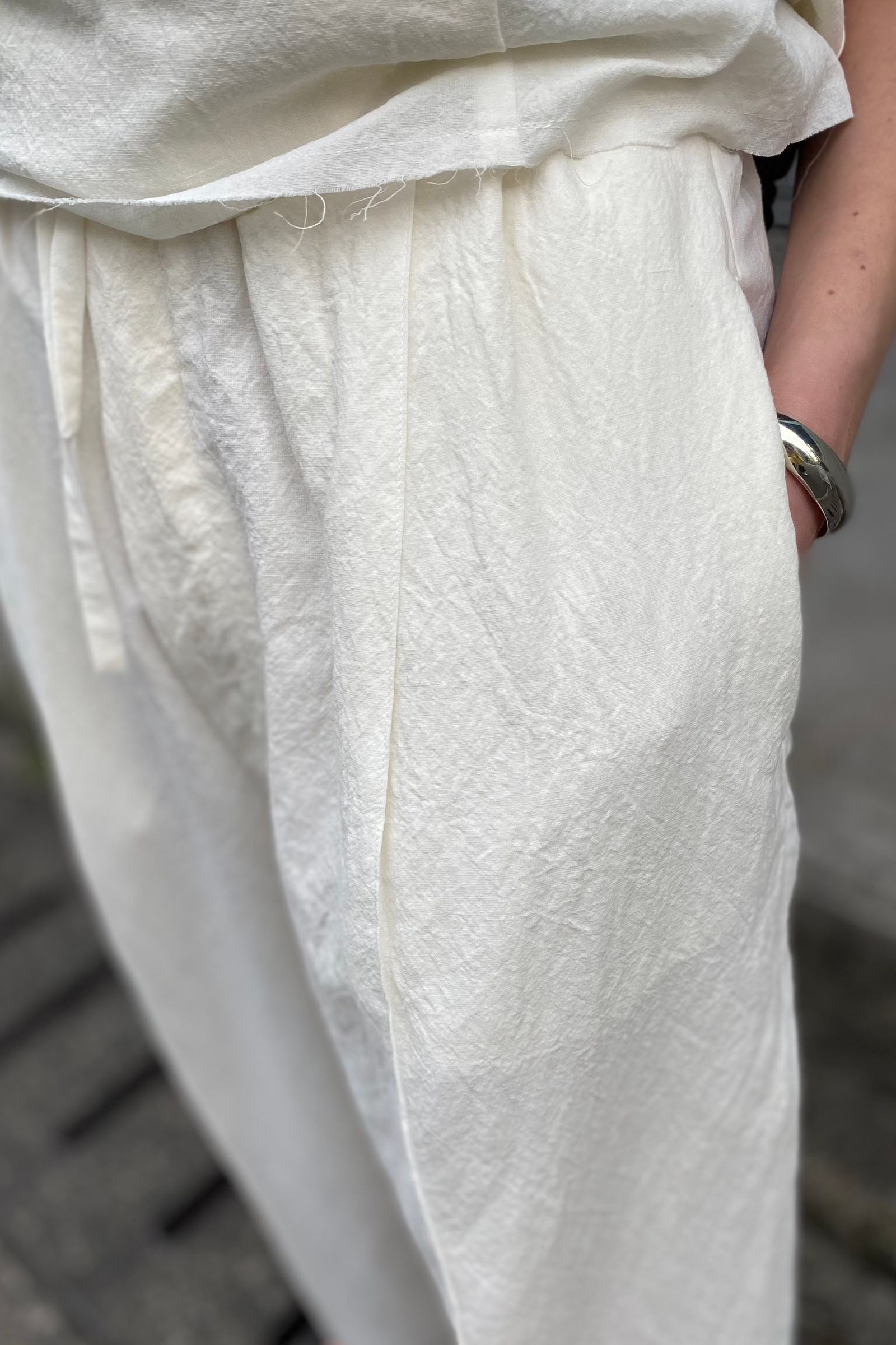 INSCRIRE boil washer easy pantswhite 22ss women asterisk