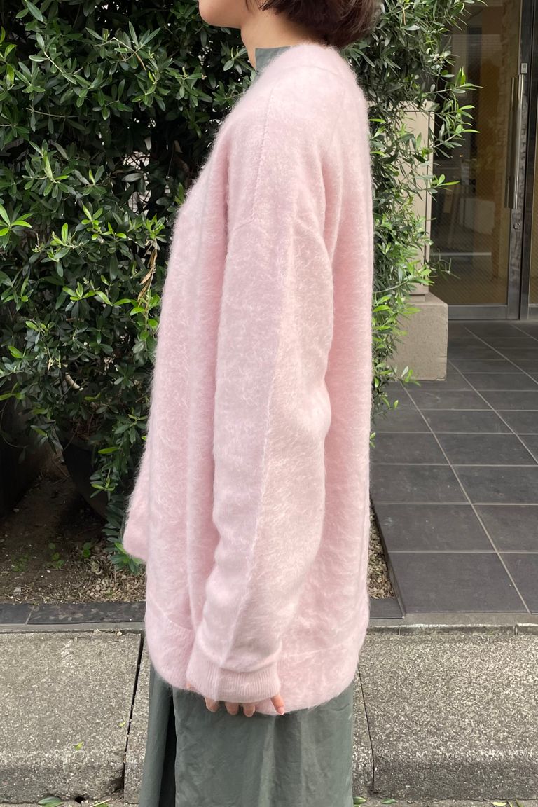 ATON カシュミアショートカーディガン ピンク