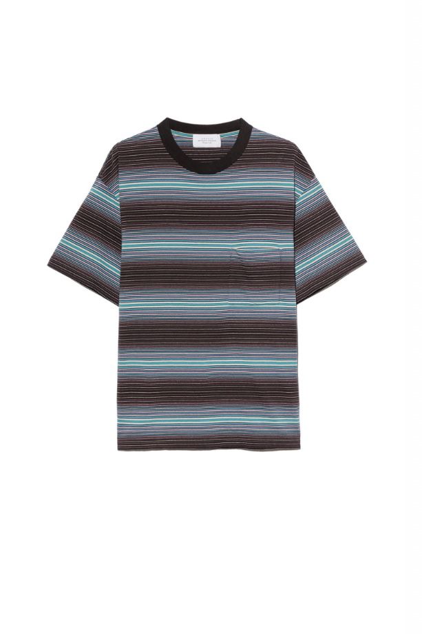 UNUSED - Border short sleeve tee-BLACK×PURPLE- 25ss | asterisk