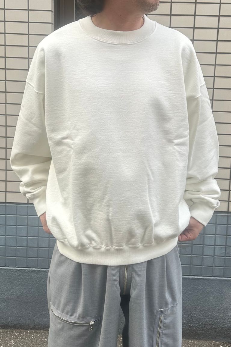 awasa - スーピマエイジングコットンクルーネックスウェット-OFF WHITE 