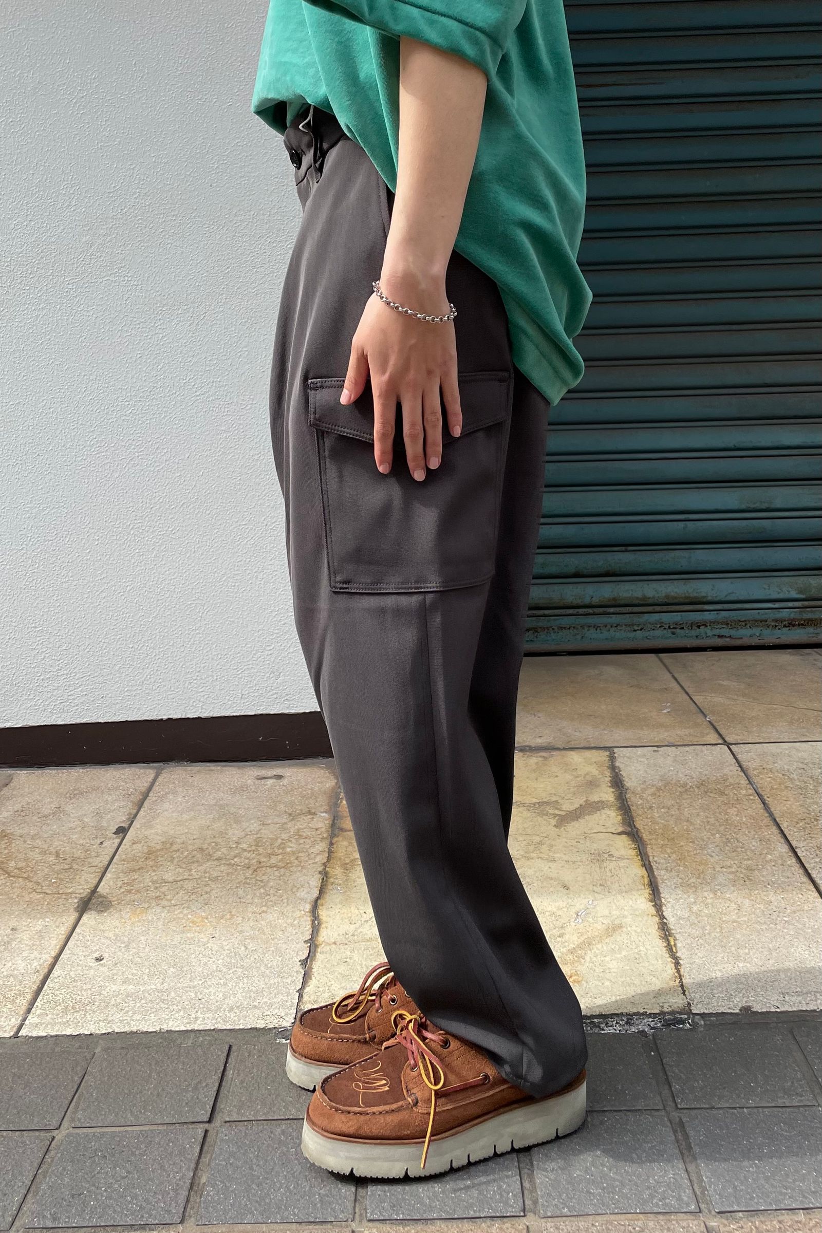 LAMOND - dry touch kersey cargo pants -dark brown- 23ss | asterisk