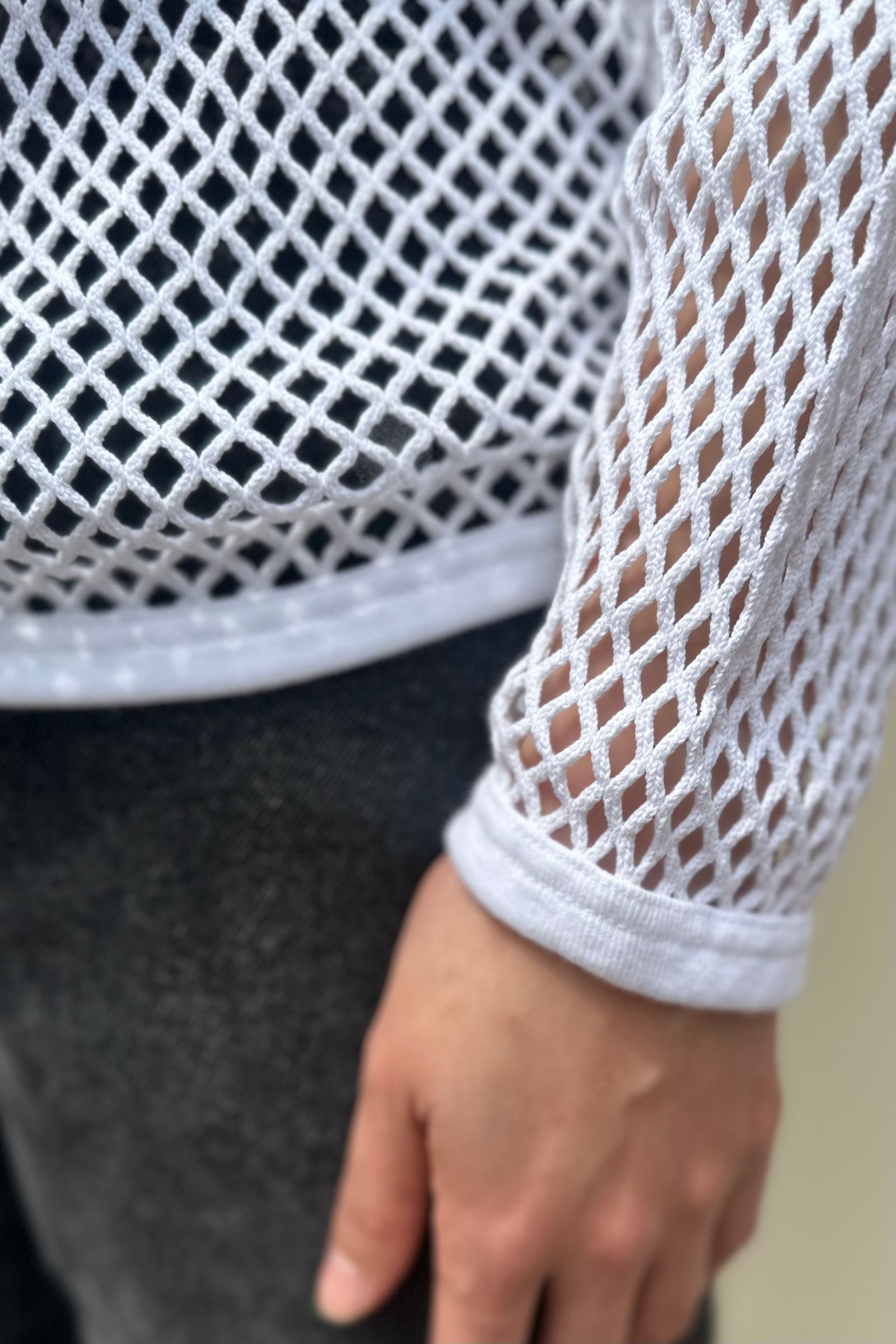 UNUSED - Mesh long Sleeve Tee -white- 24ss women | asterisk