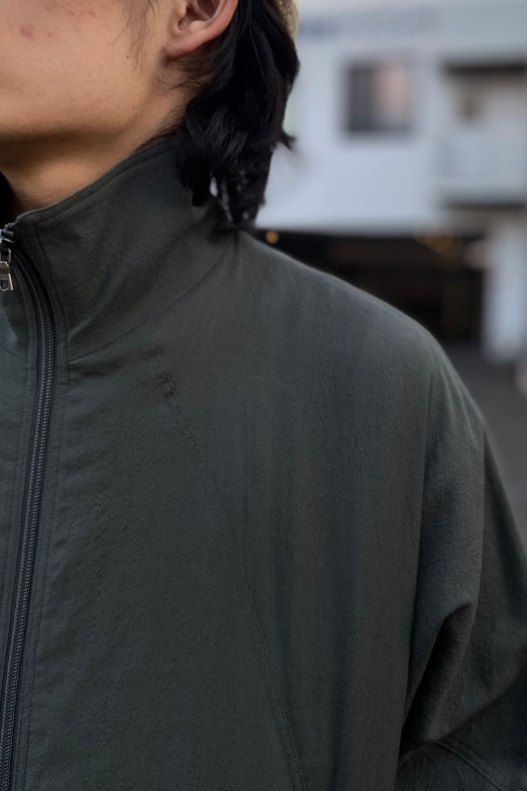 blurhms - Wool Rayon Silk Track Jacket-dark sage- 23ss men | asterisk