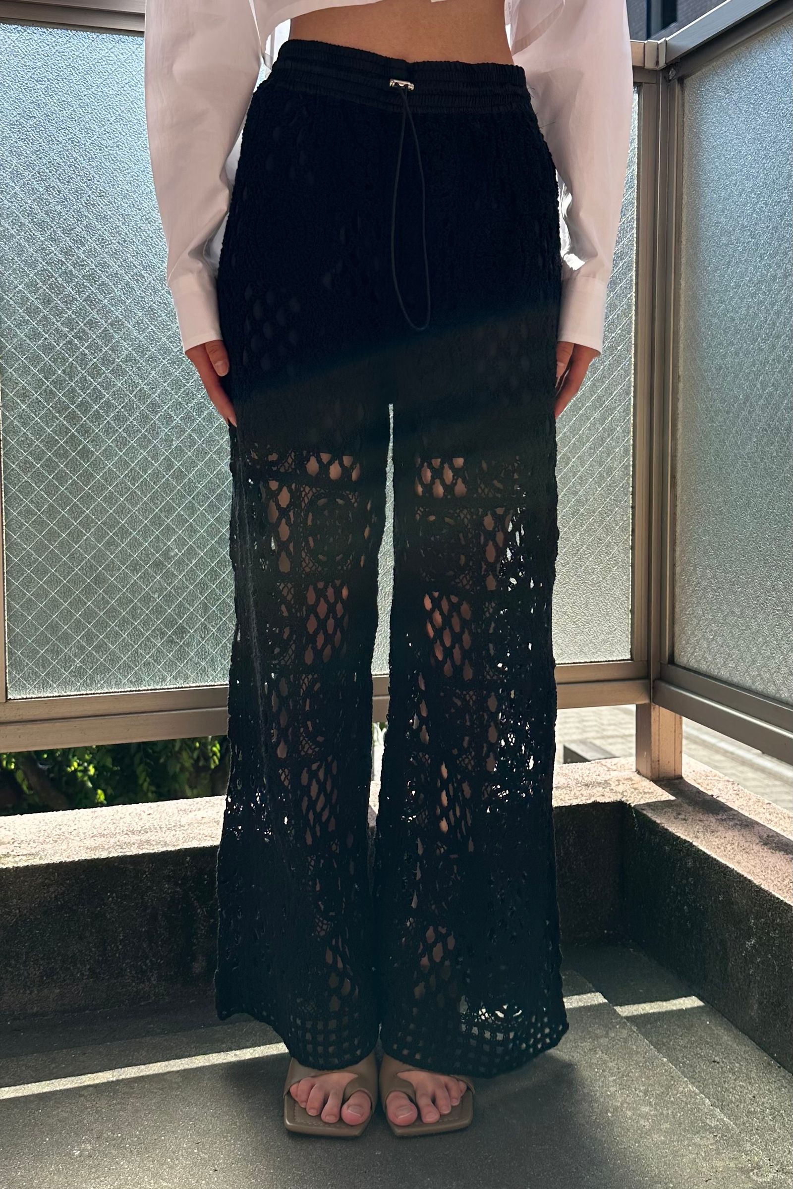 TODAYFUL - Crochet Lace Pants‐black- 23ss | asterisk