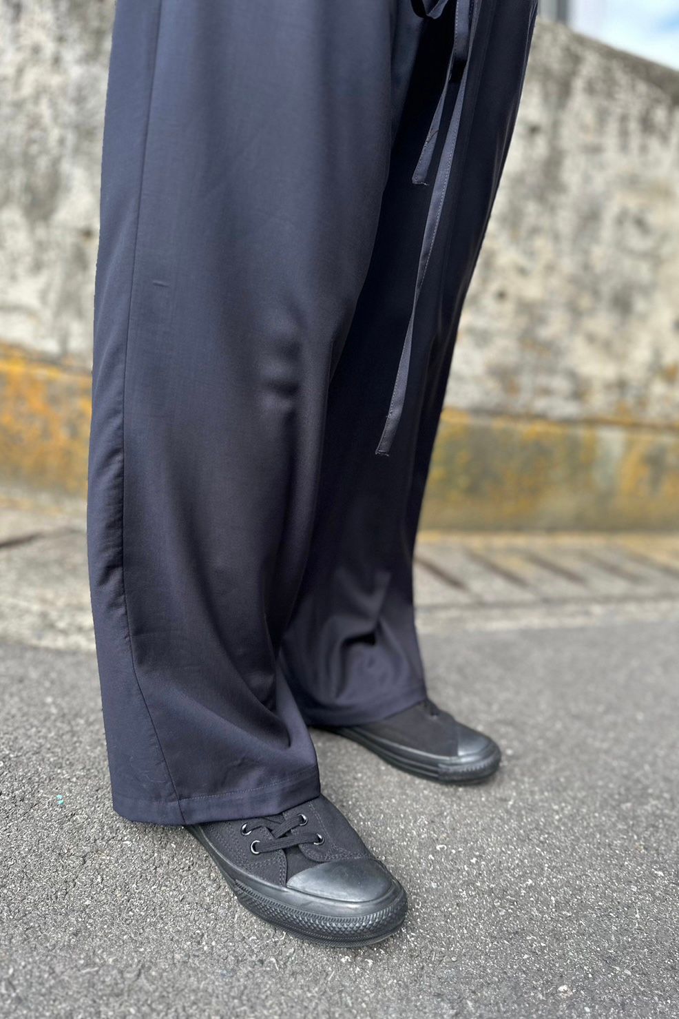 SEEALL - 2 wrap string easy pants-navy-23ss men | asterisk
