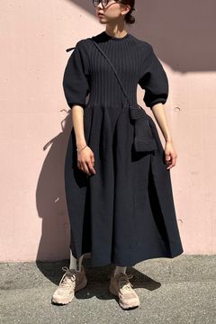 CFCL POTTERY LONG PUFF SLEEVE DRESS 