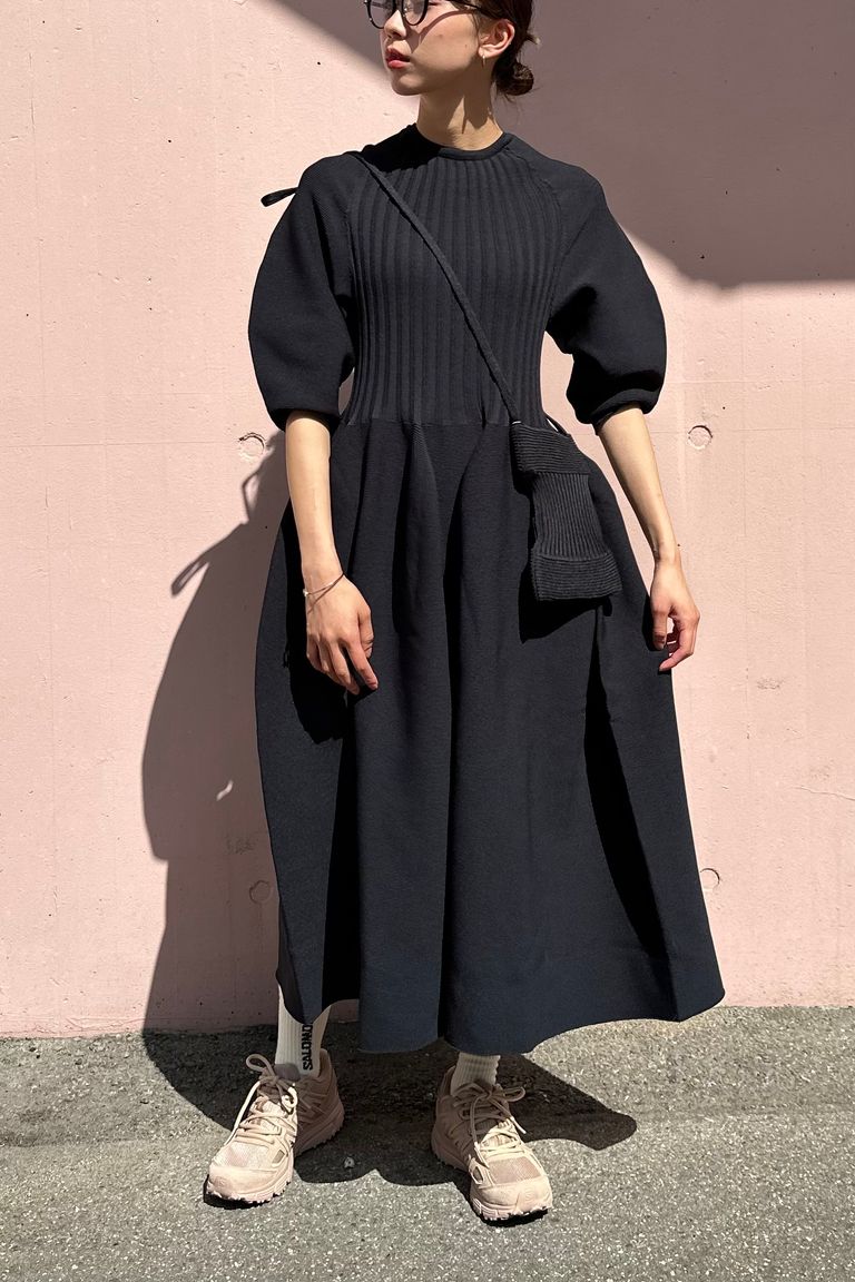CFCL ワンピース （CFCL - POTTERY LONG PUFF SLEEVE DRESS -black  