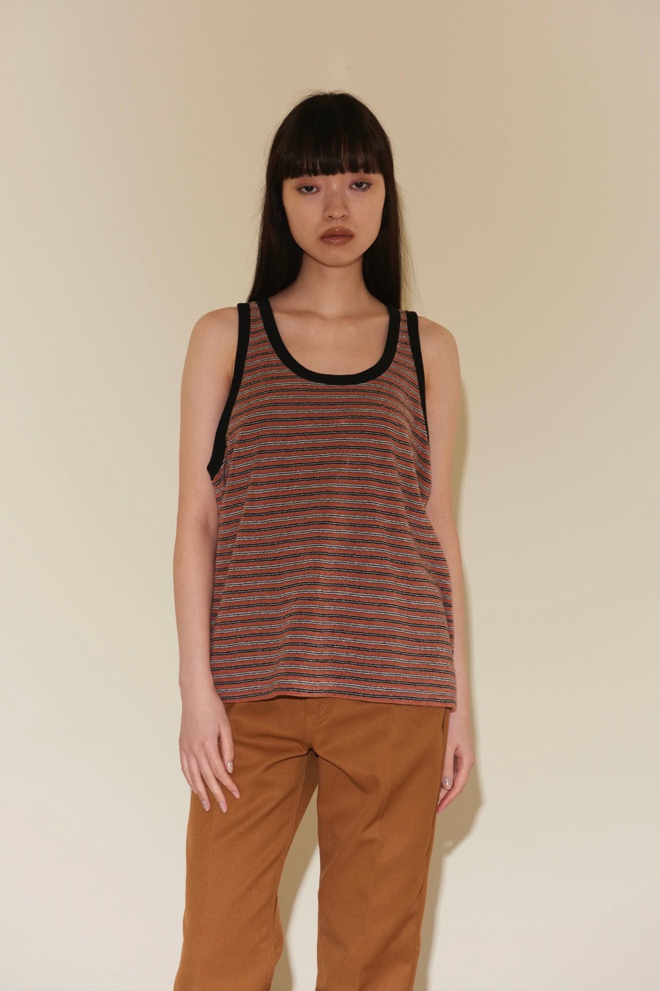 INSCRIRE - 【予約商品】 pile tank top -boreder- 22ss -5月頃入荷