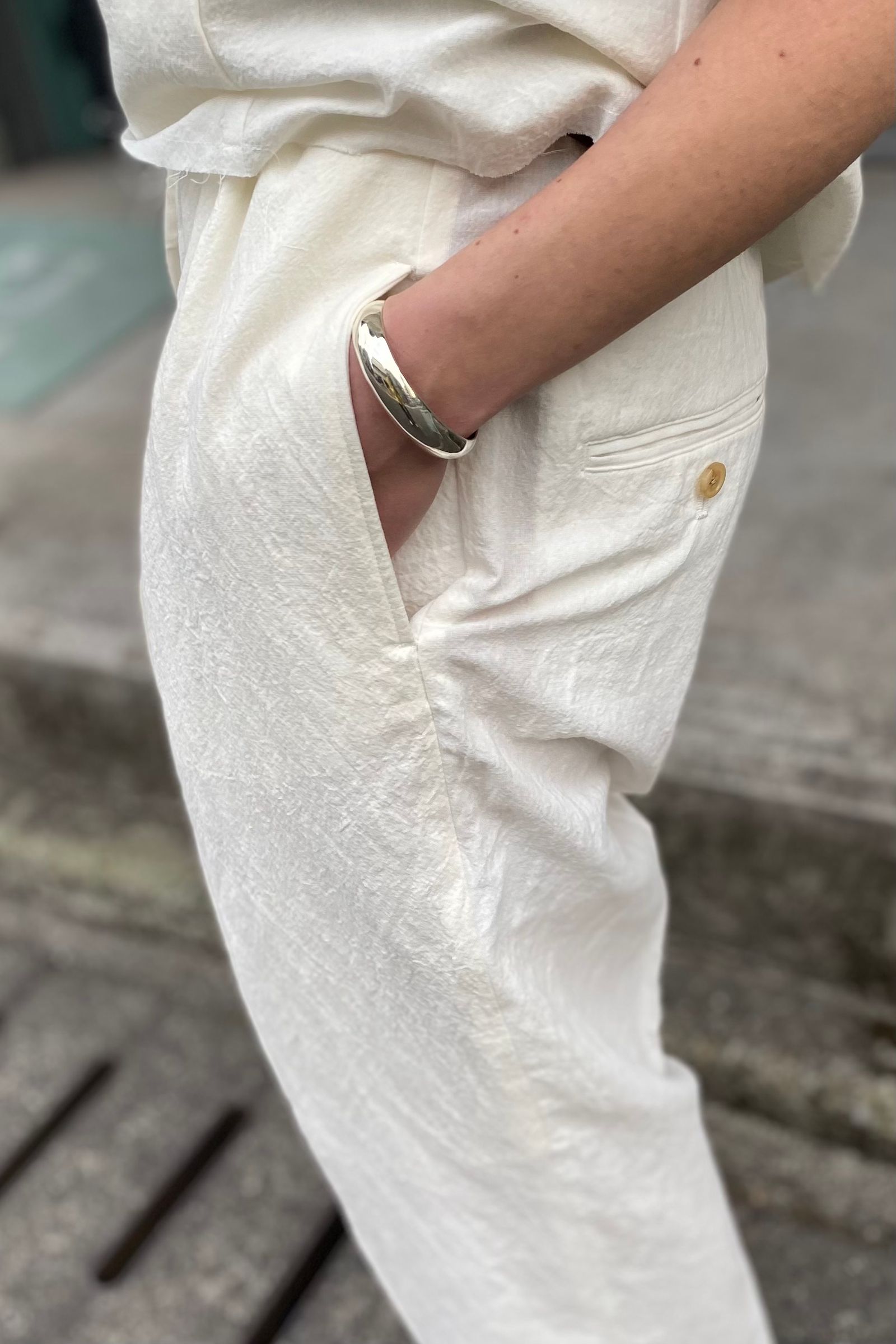 INSCRIRE boil washer easy pantswhite 22ss women asterisk