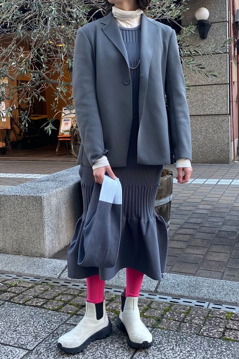 CFCL - notched rib bag -dark gray/light blue- 23ss | asterisk 