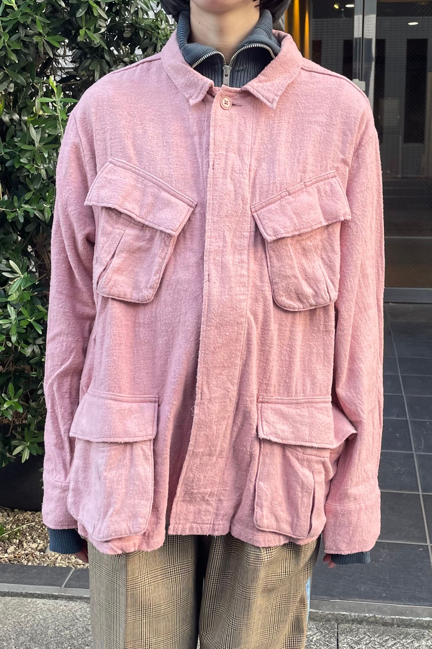 UNUSED - cotton silk fatigue jacket -pink- 22aw women | asterisk