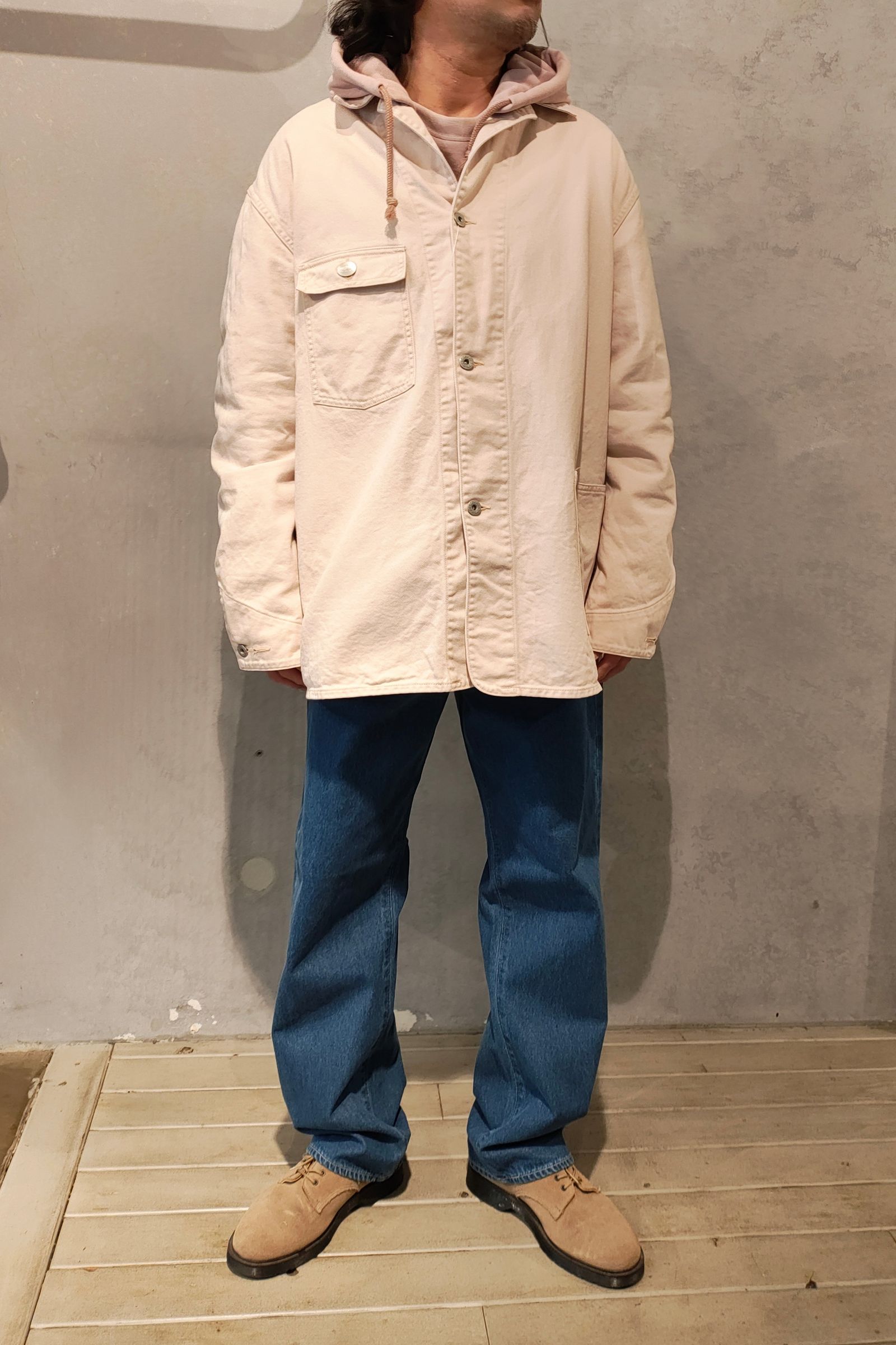 FOUNDOUR - COVERALL JACKET/カバーオール-PINK BEIGE-25ss