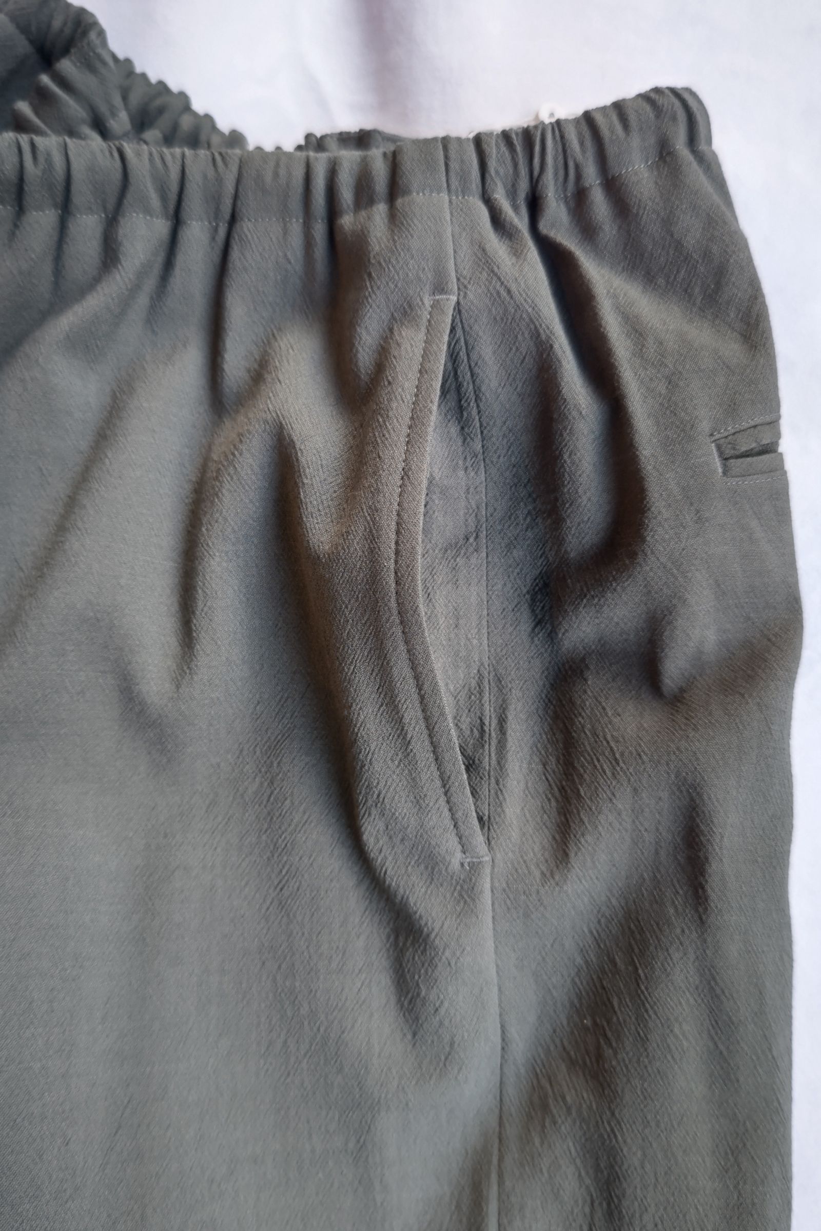 blurhms - Wool Rayon Silk Track Pants-dark sage- 23ss men | asterisk