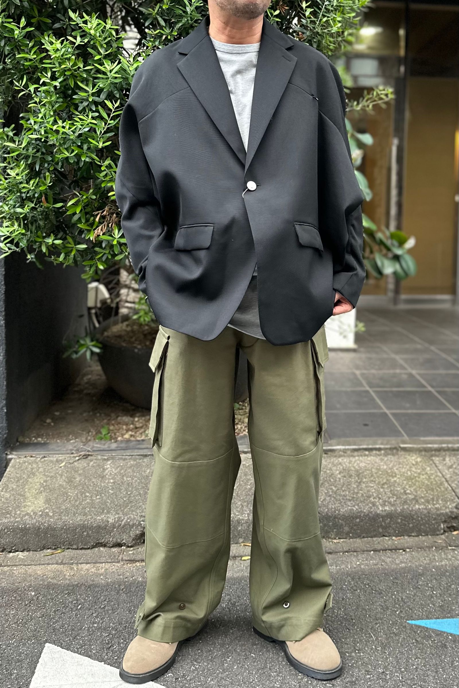 blurhms ROOTSTOCK - Cotton Serge 47 Pants-Olive-23aw men | asterisk