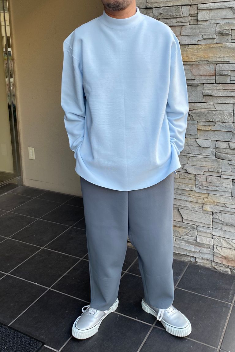 CFCL - garter mock neck tee 4 -light blue- 23ss men | asterisk