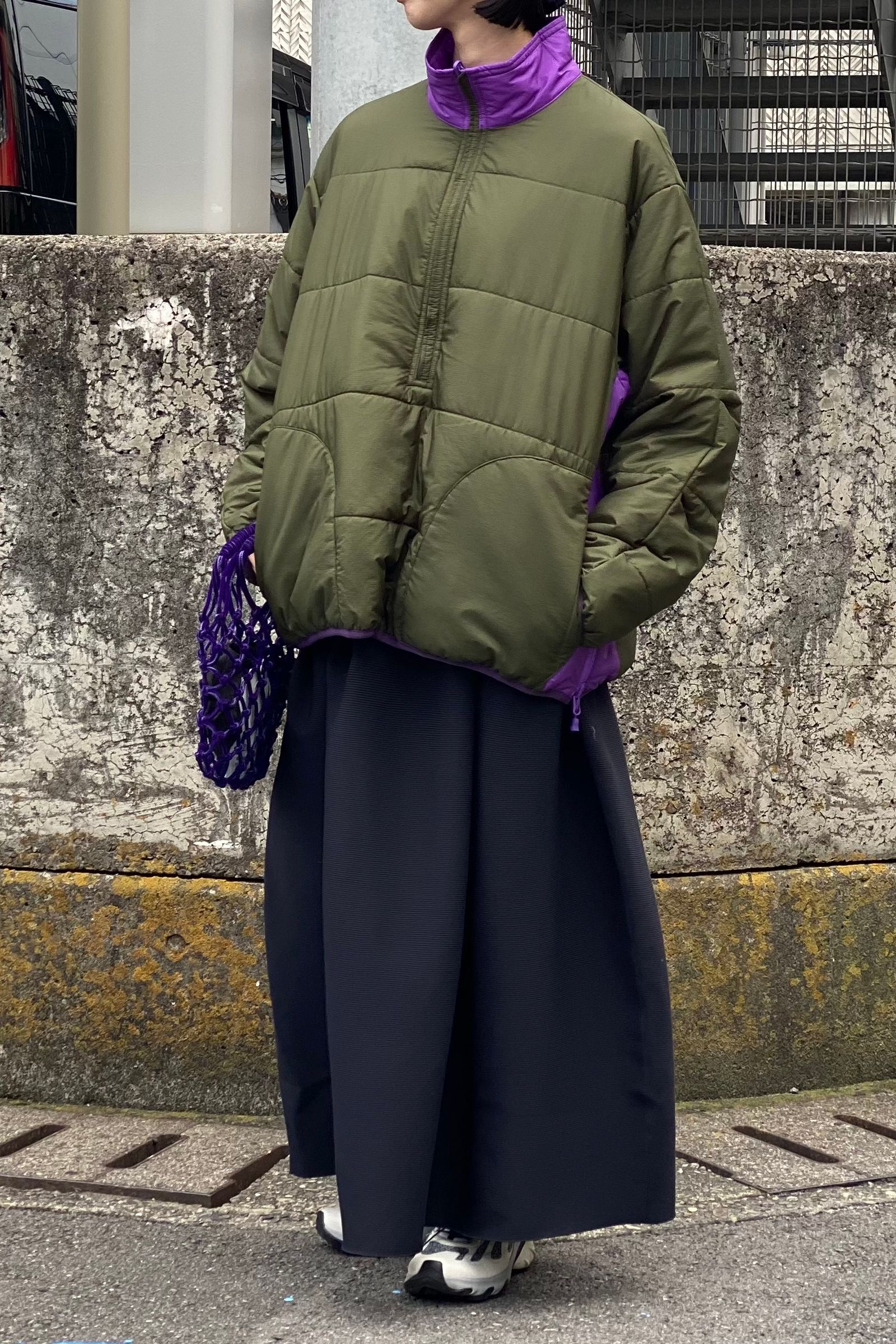 daiwa pier39 women tech reversible pullover puff jacket -purple- 22aw  ladies - F