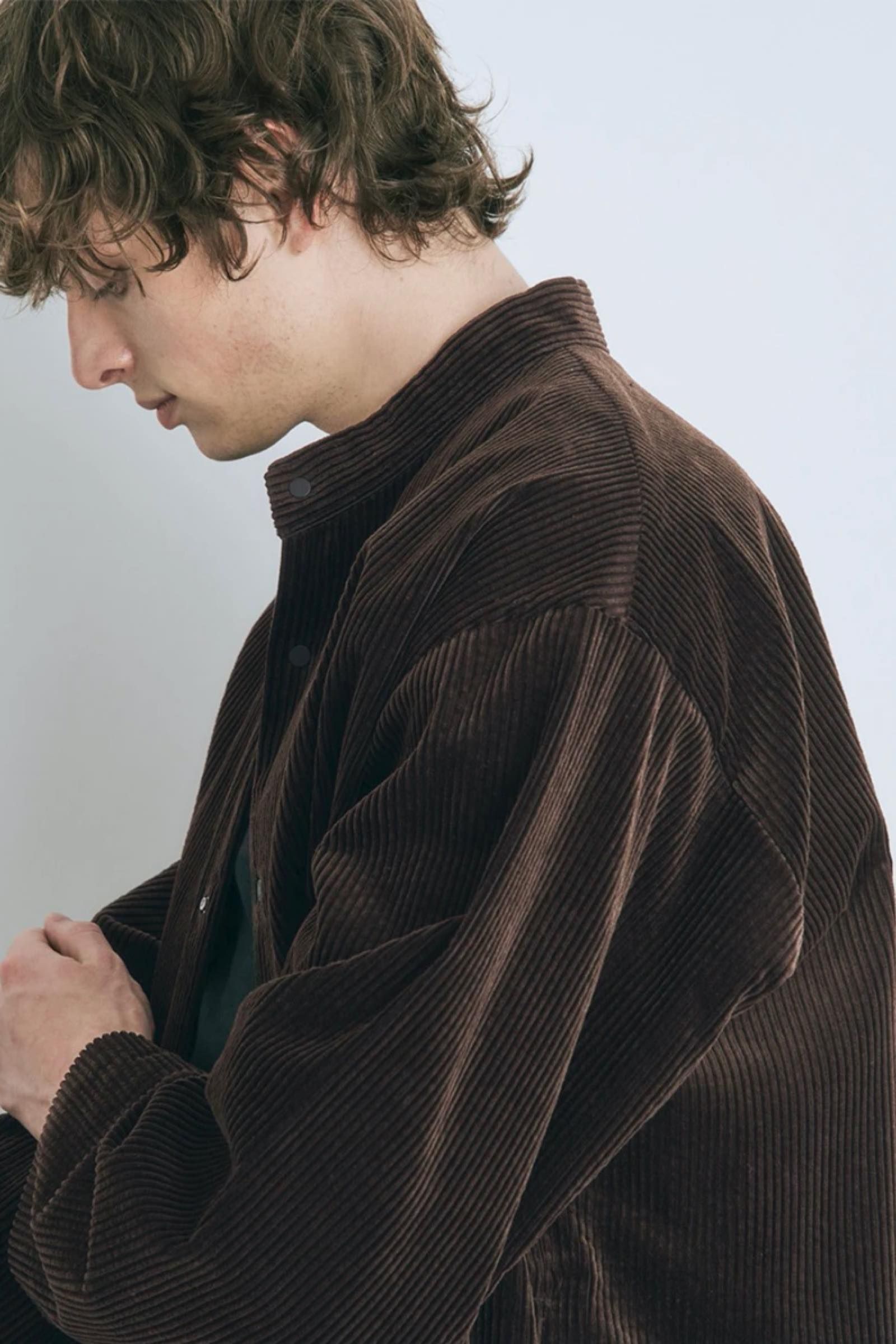 ATON - suvin corduroy | stand collar shirt 21aw men | asterisk