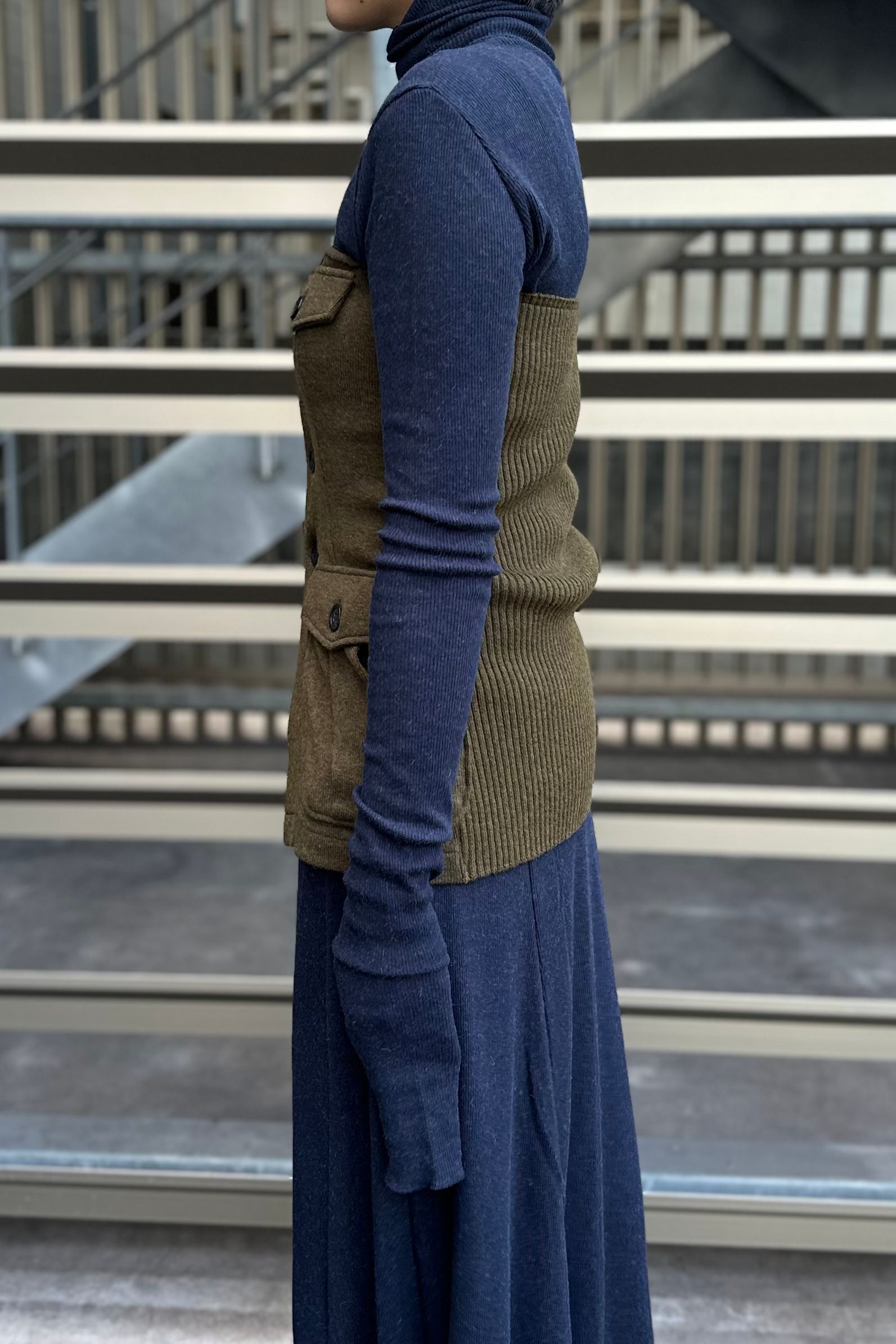 INSCRIRE - Military Wool Tube Top -khaki- 23aw women | asterisk