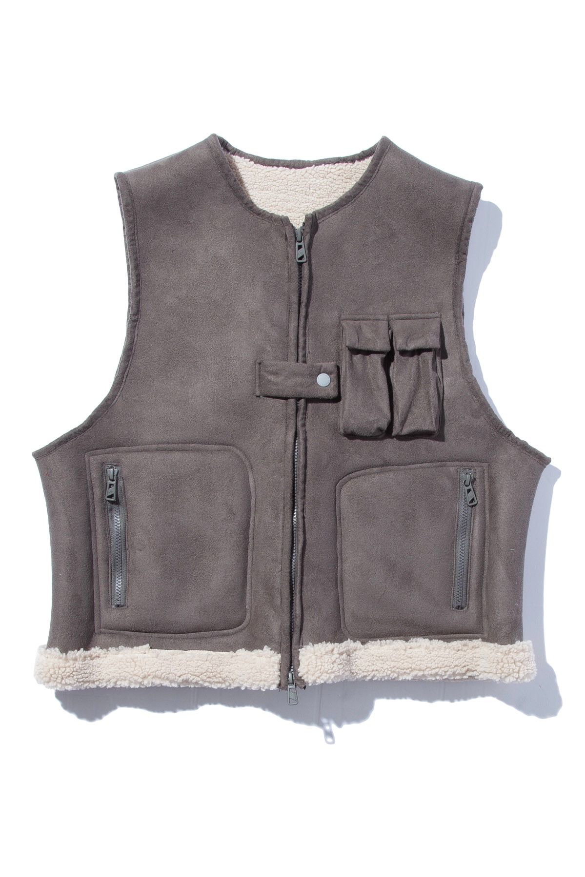 F/CE. - 【先行予約】FAUX SHEARLING VEST -charcoal- 23aw men 11月頃