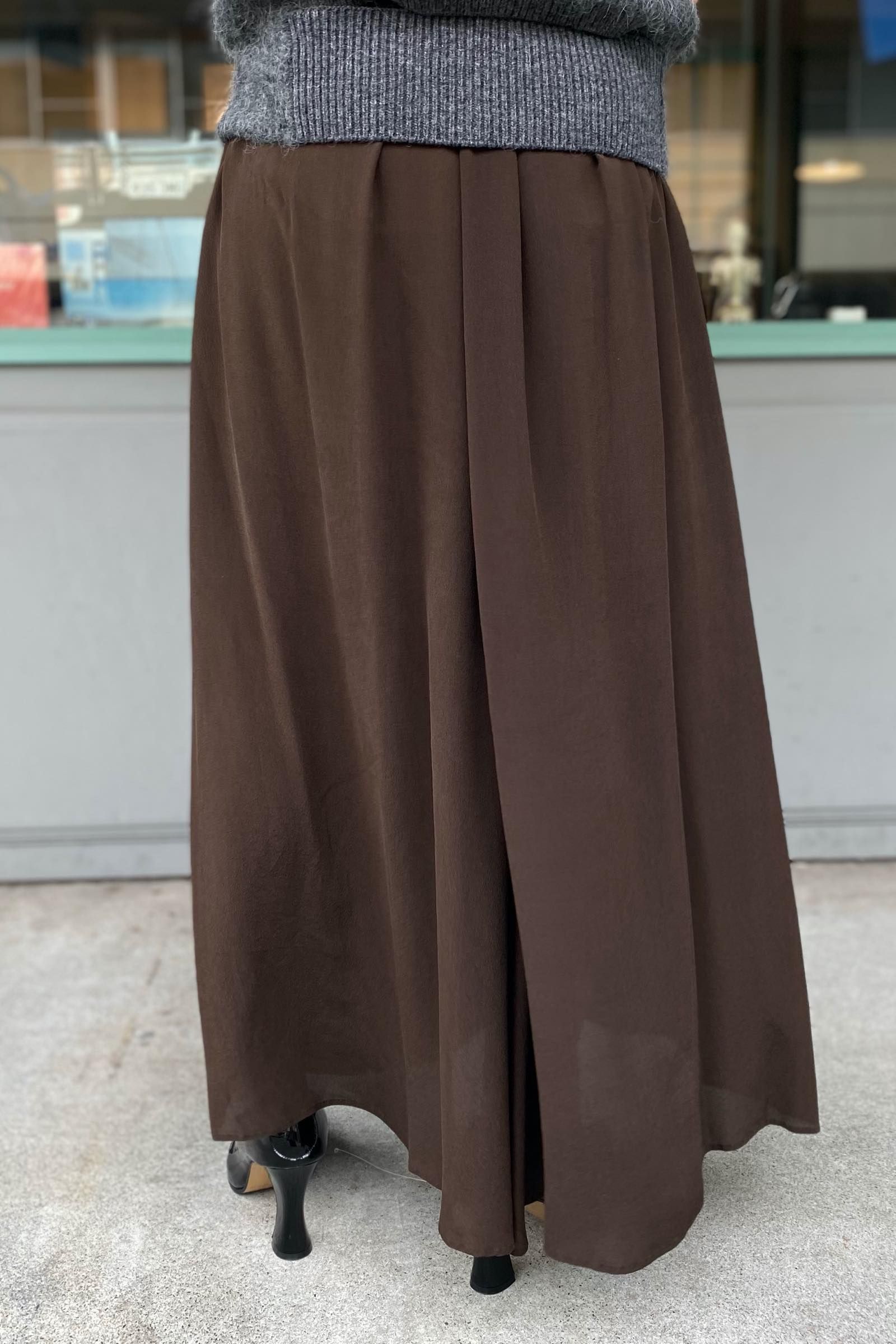ATON - natural dye silk | back tuck skirt 21aw women | asterisk