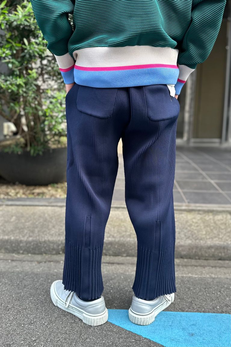 CFCL - FLUTED TAPERED PANTS-navy-23aw men | asterisk 