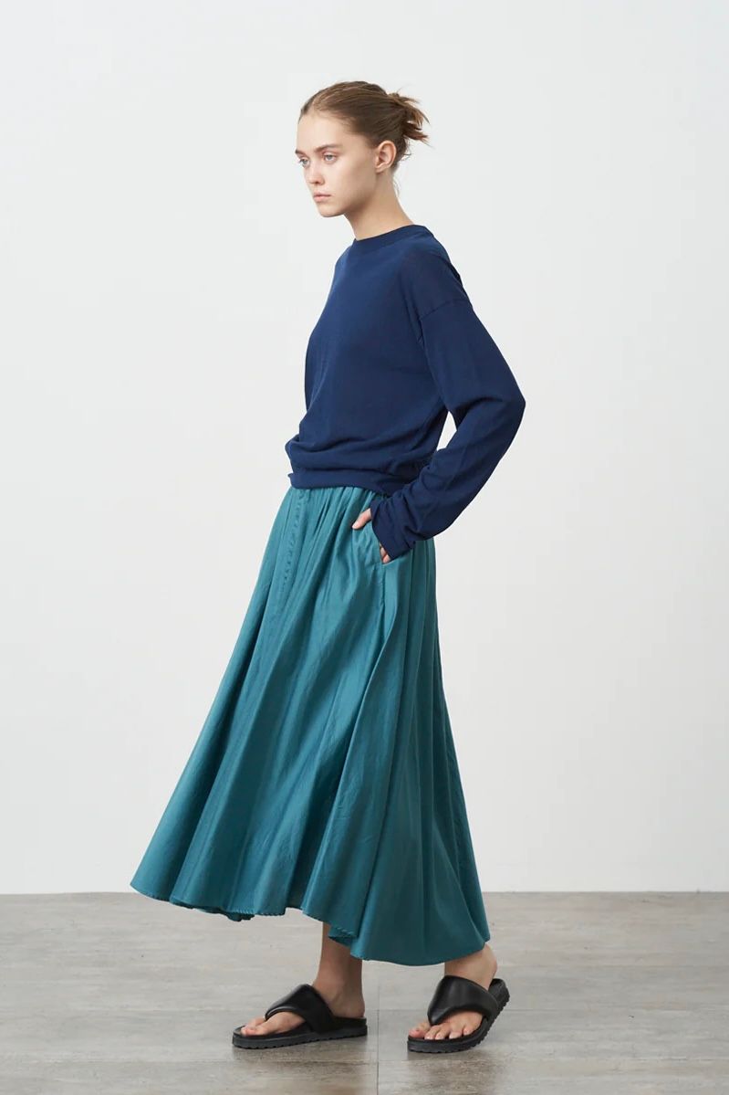 todayful 23ss drape satin skirt-