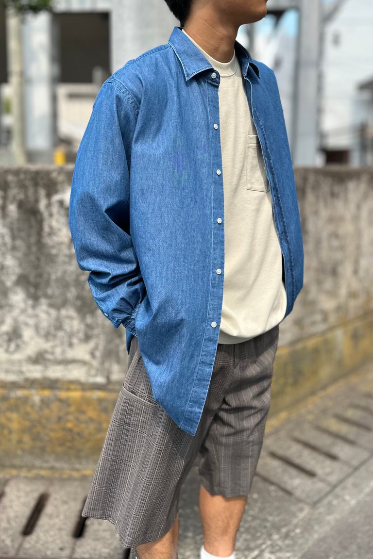A.PRESSE - Washed Denim Shirt -indigo- 2023STYLE2 | asterisk
