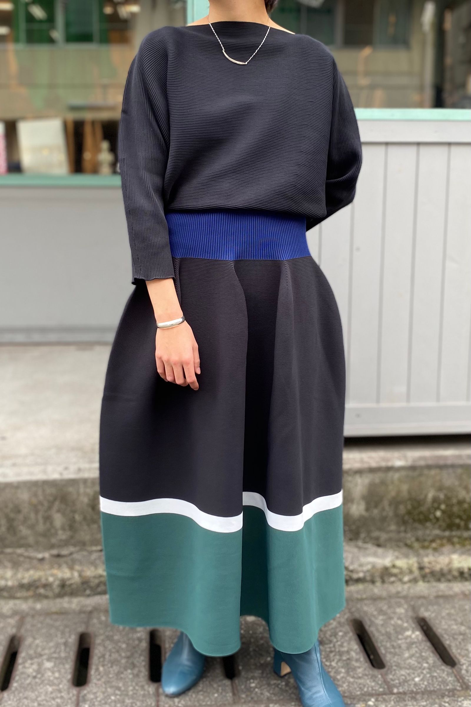 CFCL FLUTED SKIRT 1 MULTI NAVY サイズ1 - www.top4all.pl