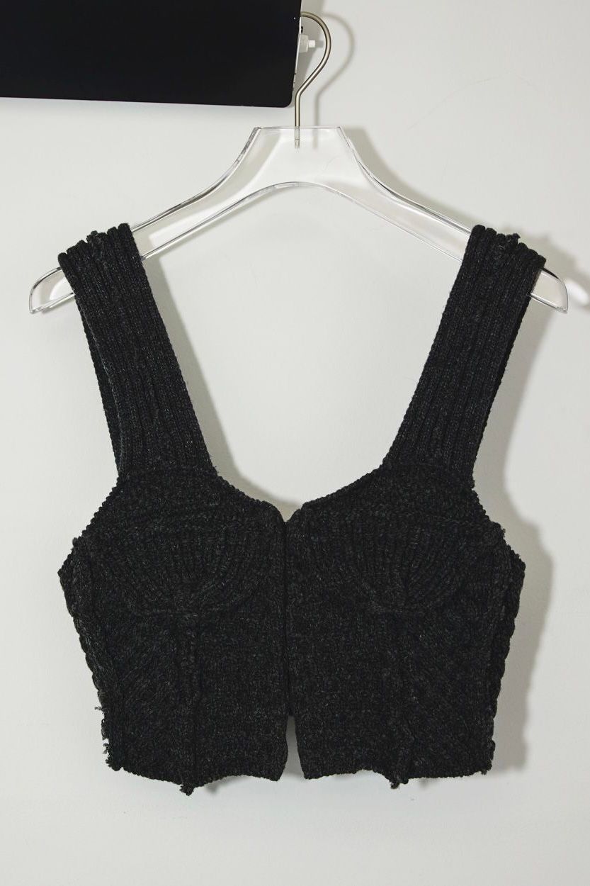 TODAYFUL - patchwork knit bustier -c/gray-22aw | asterisk