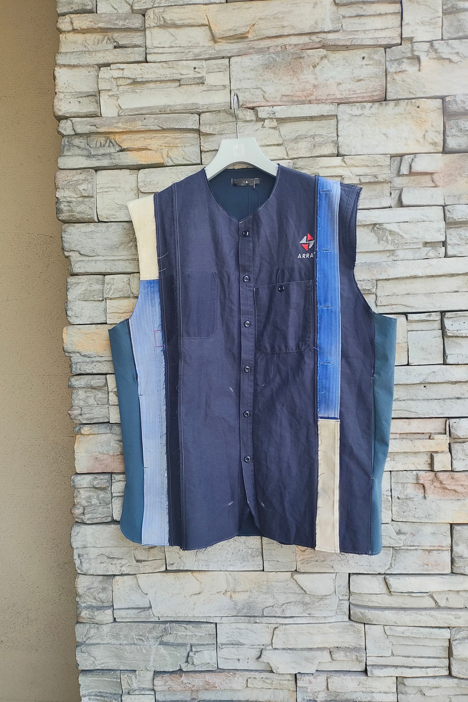 古着 リメイク shirt docking tailored vest 古着 リメイク shirt docking tailored vest 【公式通販】