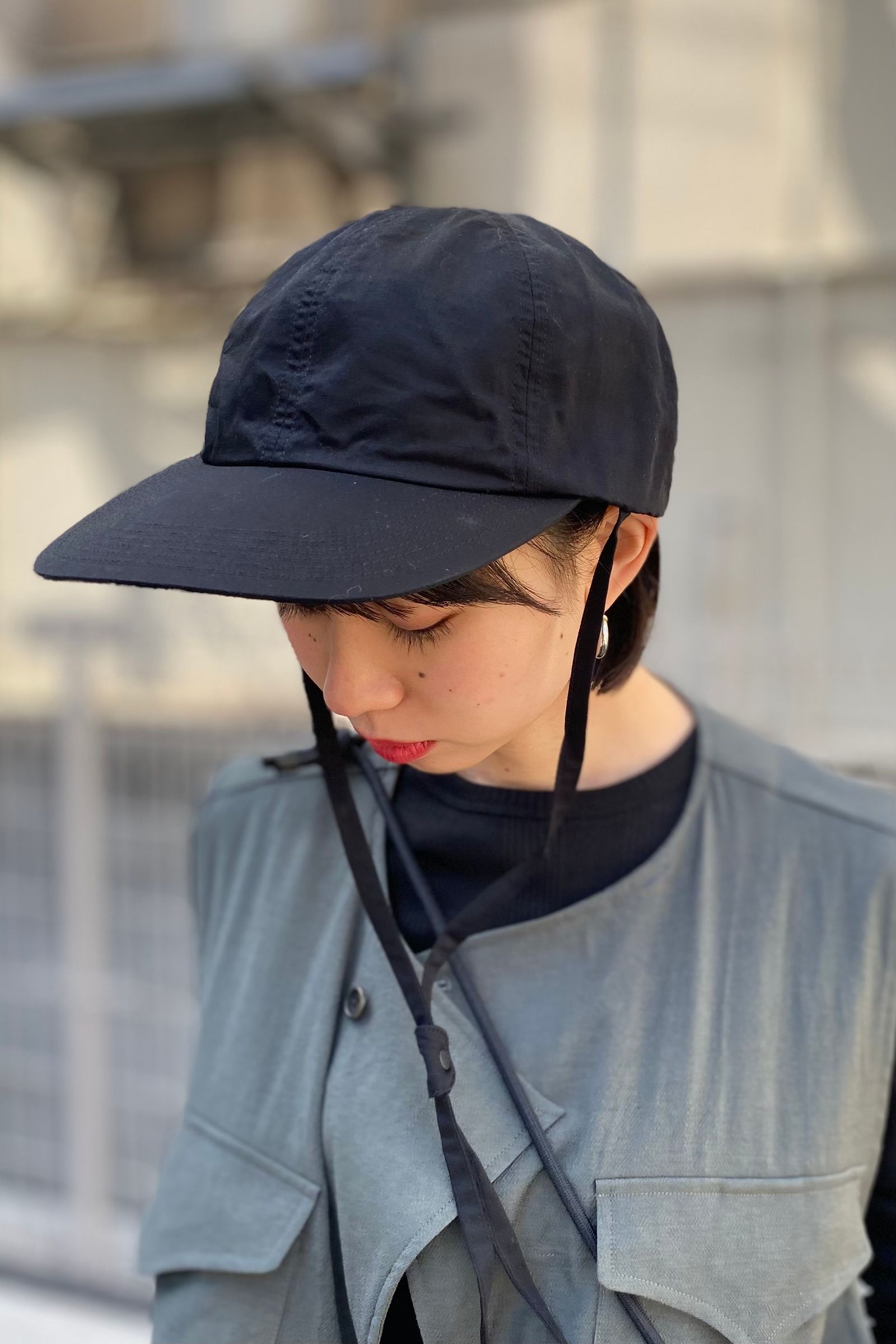 KIJIMA TAKAYUKI - SUPIMA LINEN SILK 6PANEL CAP-black- 23ss women 