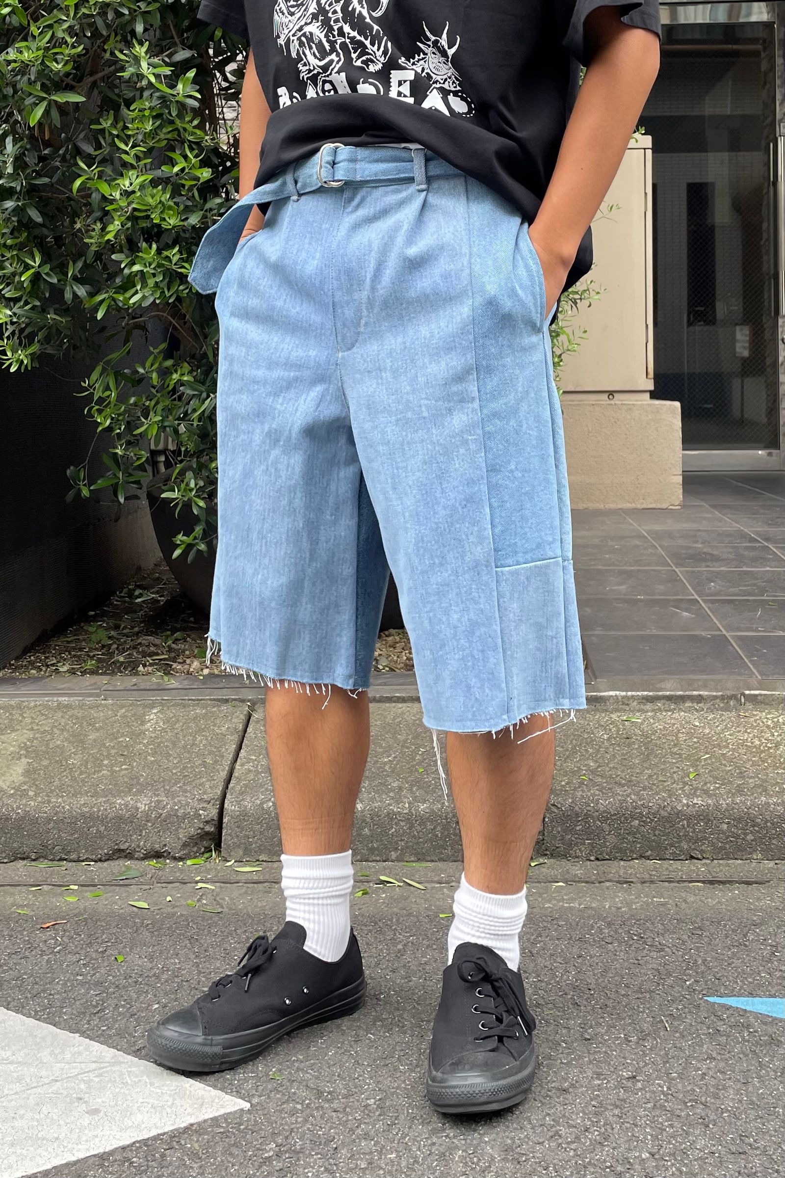 SEEALL - reconstructed big shorts -denim- 23ss men | asterisk