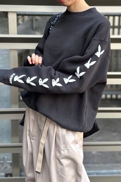 UNUSED - PLAYBOY print crewneck sweatshirt -black- 23aw women 