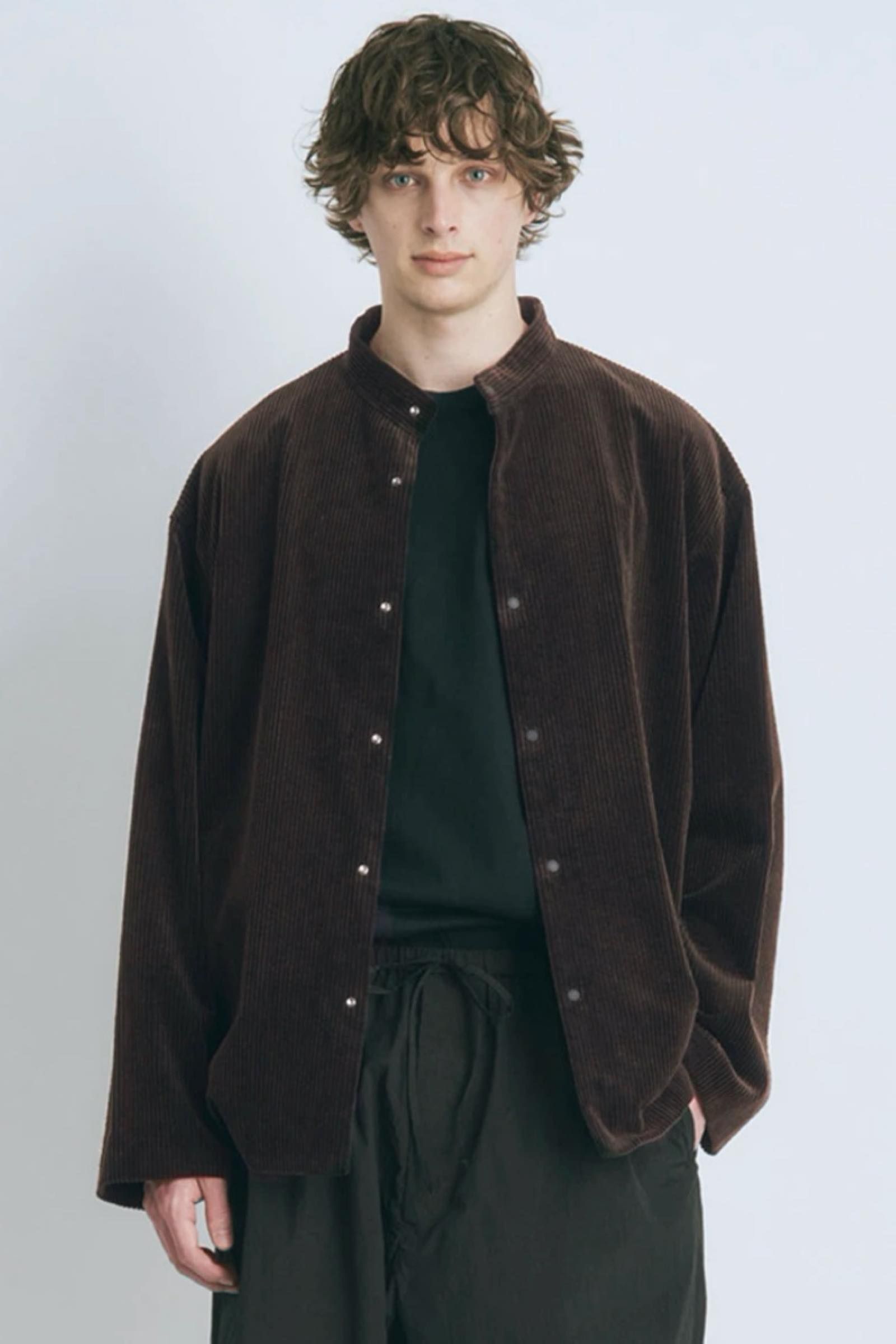 ATON - suvin corduroy | stand collar shirt 21aw men | asterisk