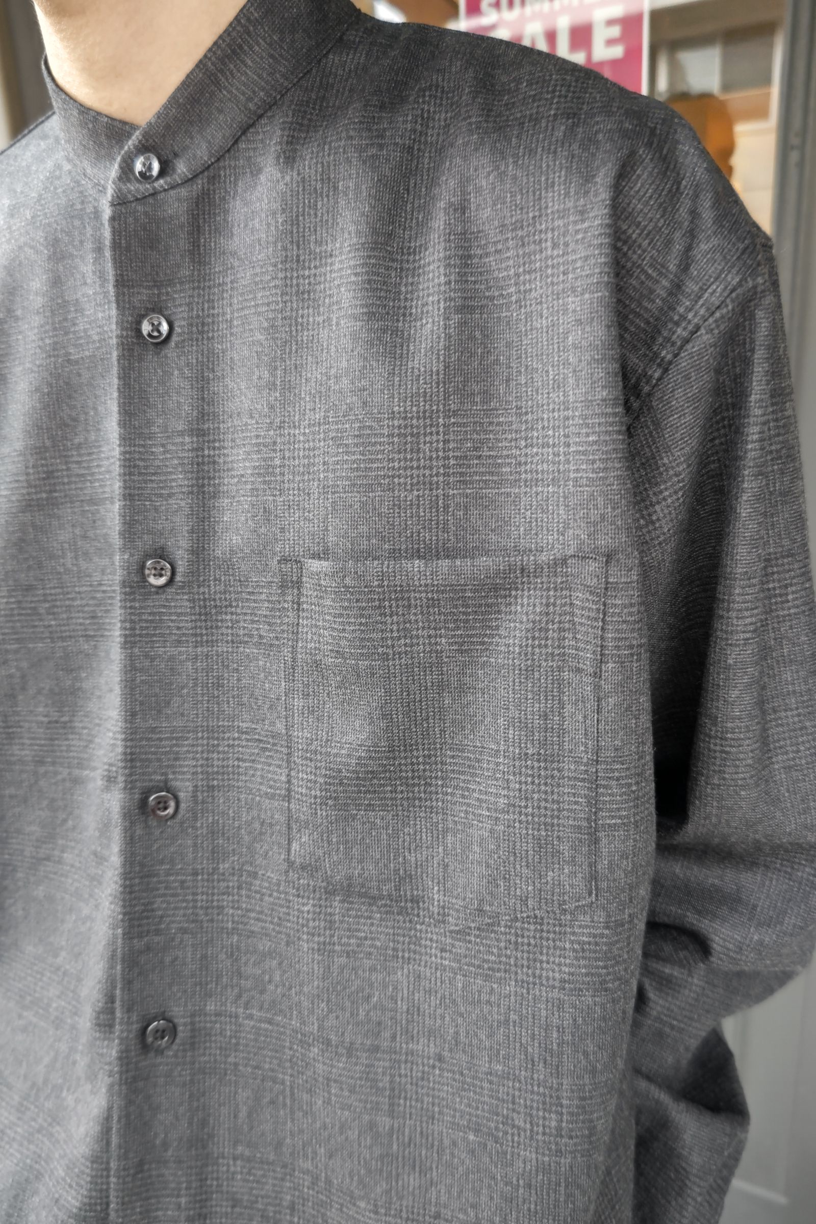 WEWILL - band collar dt shirt -c.gray- 22aw - | asterisk