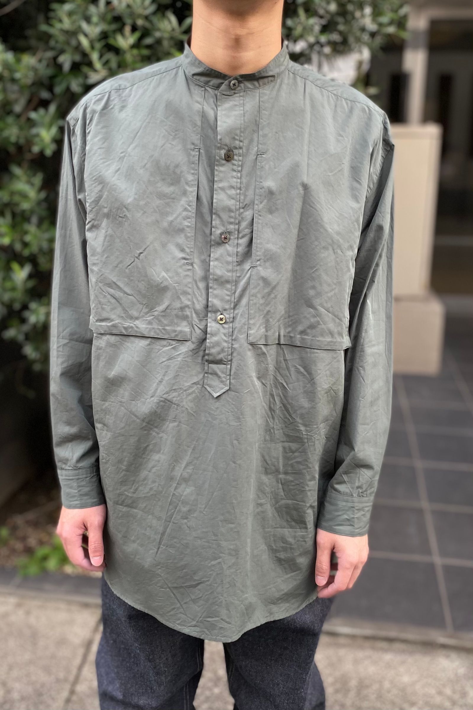blurhms / ブラームス】High Count Chambray Pullover Washed Shirt